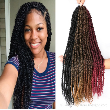 Pre-looped synthetic braids hair Passion Twist Hair12" 18 24 inch  extension pre stretched braiding Ombre Braids Crochet Hair